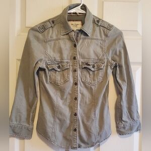 Vintage Abercrombie & Fitch Womens Top XS Green Stretch Grunge Bella Swan Y2K